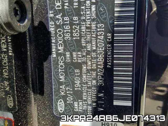 3KPA24AB6JE074313 фото 2