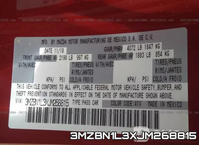 3MZBN1L3XJM268815 фото 10