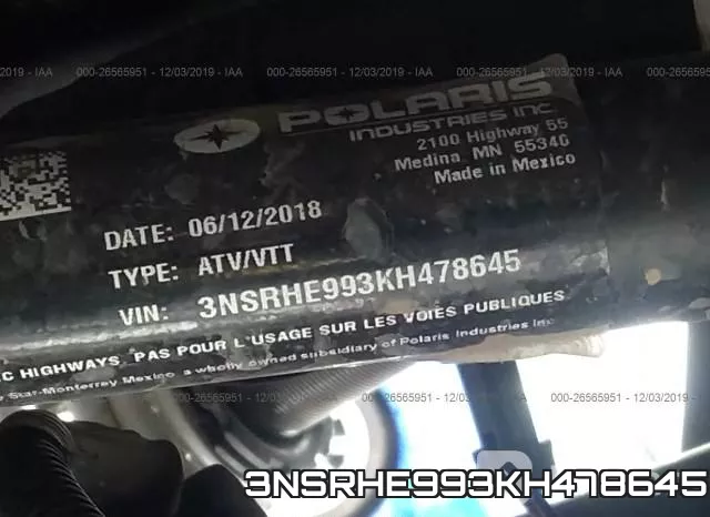 3NSRHE993KH478645 фото 2