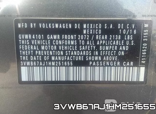 3VWB67AJ1HM251655 фото 10