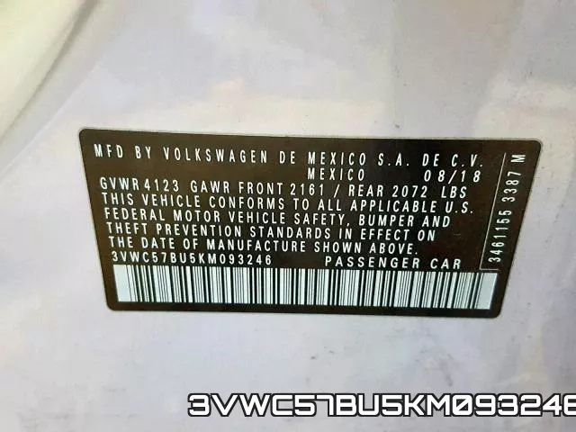3VWC57BU5KM093246 фото 2