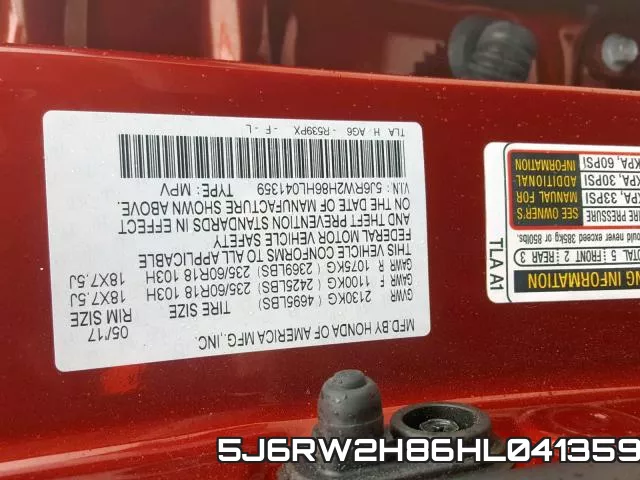 5J6RW2H86HL041359 фото 2