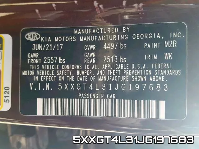5XXGT4L31JG197683 фото 2