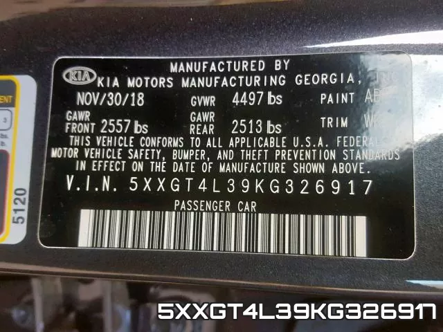5XXGT4L39KG326917 фото 2