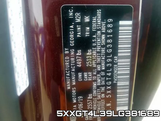 5XXGT4L39LG381689 фото 2