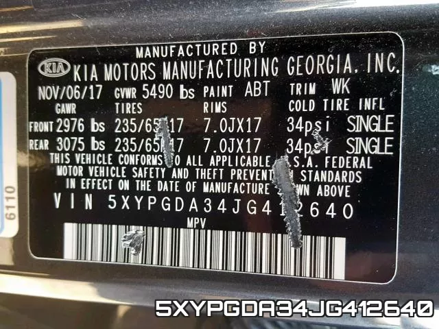 5XYPGDA34JG412640 фото 2