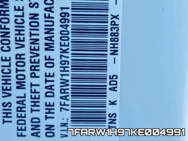 7FARW1H97KE004991 фото 2