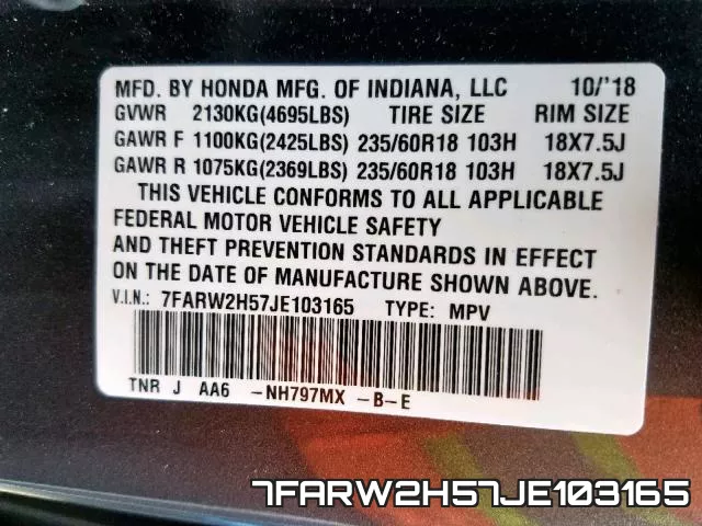 7FARW2H57JE103165 фото 2