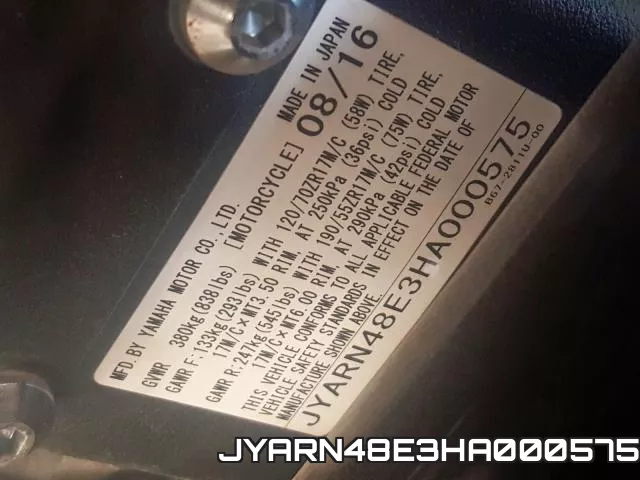 JYARN48E3HA000575 фото 2