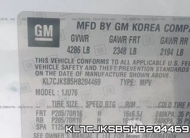 KL7CJKSB5HB204469 фото 10