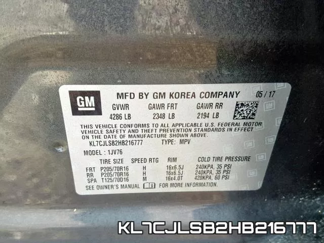 KL7CJLSB2HB216777 фото 2