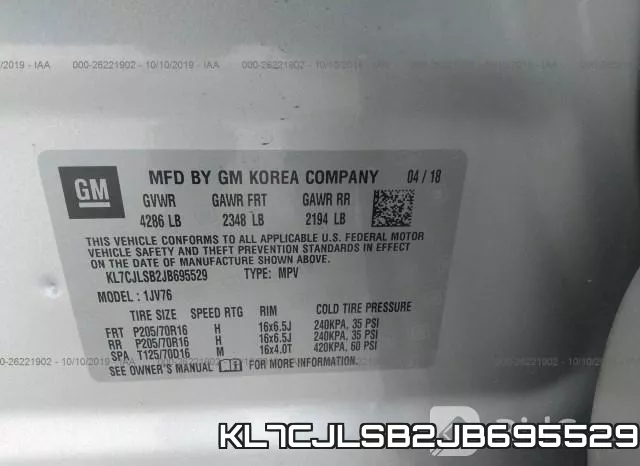 KL7CJLSB2JB695529 фото 10