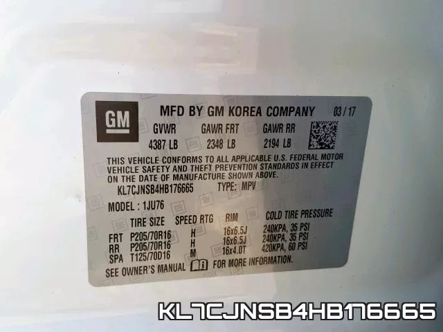 KL7CJNSB4HB176665 фото 2