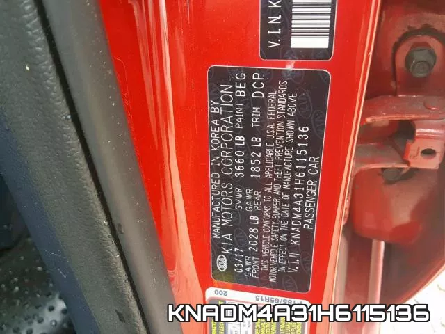 KNADM4A31H6115136 фото 2