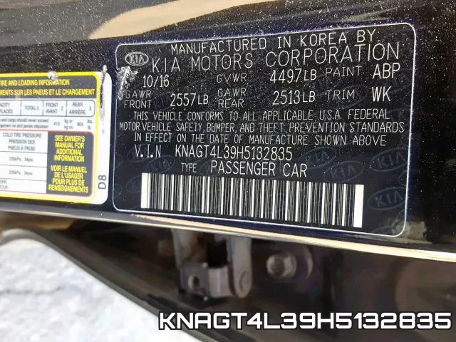 KNAGT4L39H5132835 фото 2