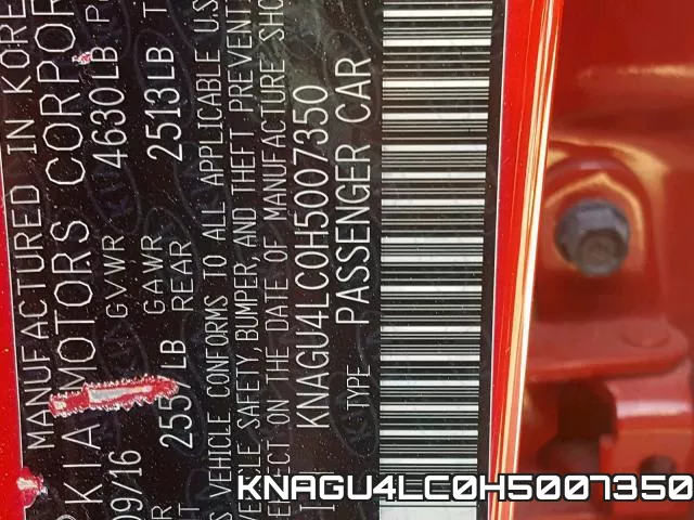 KNAGU4LC0H5007350 фото 2