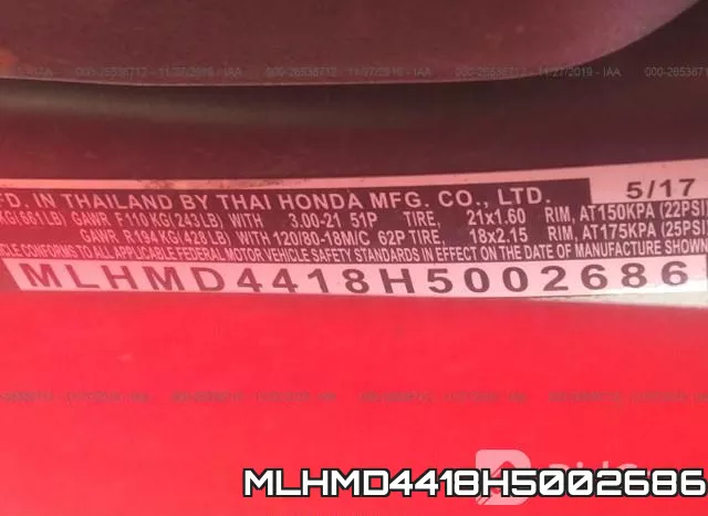 MLHMD4418H5002686 фото 2