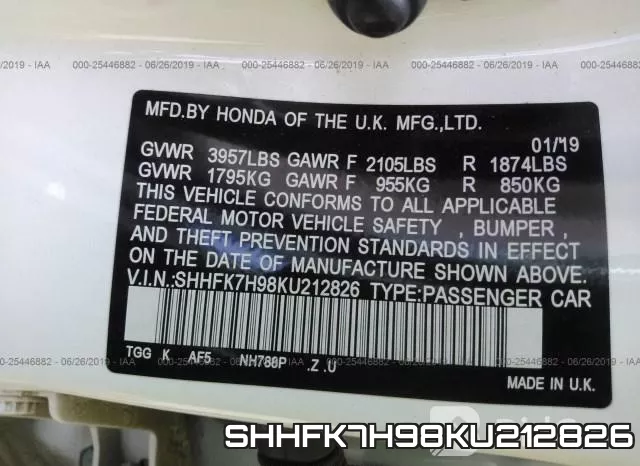 SHHFK7H98KU212826 фото 10