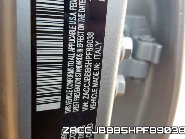 ZACCJBBB5HPF89038 фото 2
