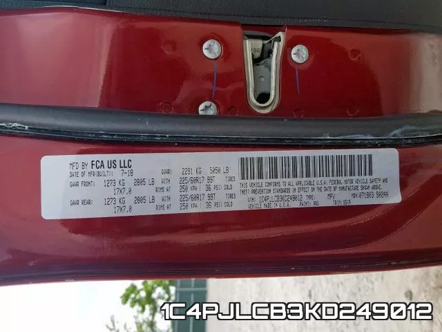1C4PJLCB3KD249012 фото 2
