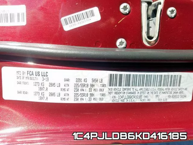 1C4PJLDB6KD416185 фото 2