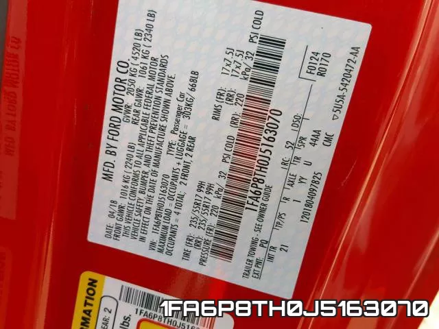 1FA6P8TH0J5163070 фото 2