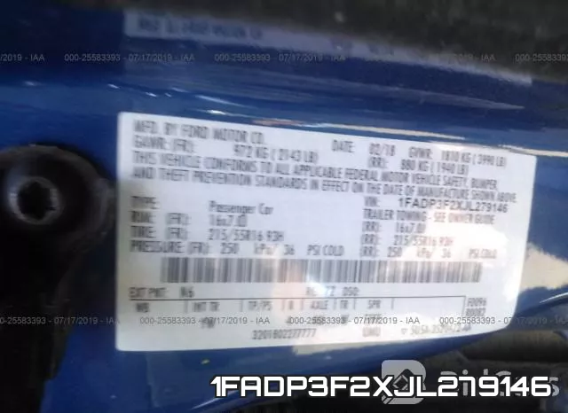 1FADP3F2XJL279146 фото 10