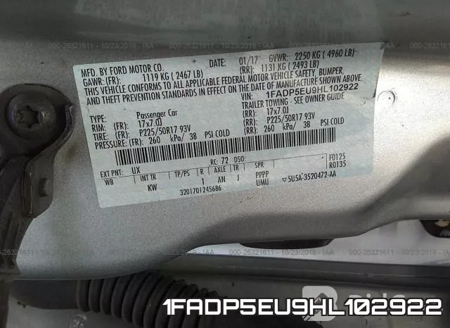 1FADP5EU9HL102922 фото 10