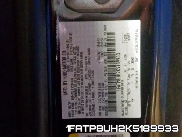 1FATP8UH2K5189933 фото 2