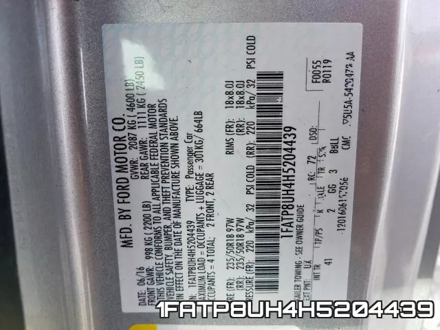 1FATP8UH4H5204439 фото 2
