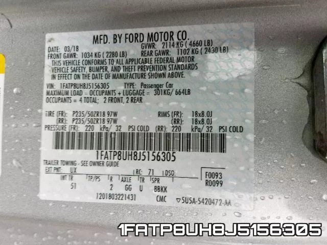 1FATP8UH8J5156305 фото 2