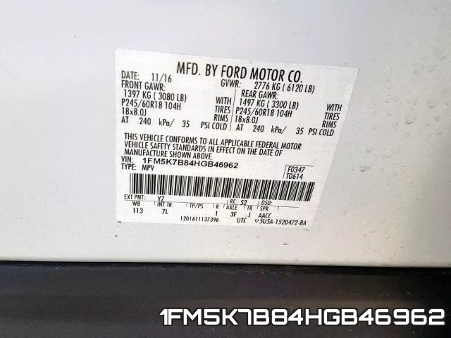 1FM5K7B84HGB46962 фото 2