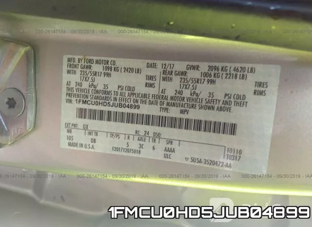 1FMCU0HD5JUB04899 фото 10