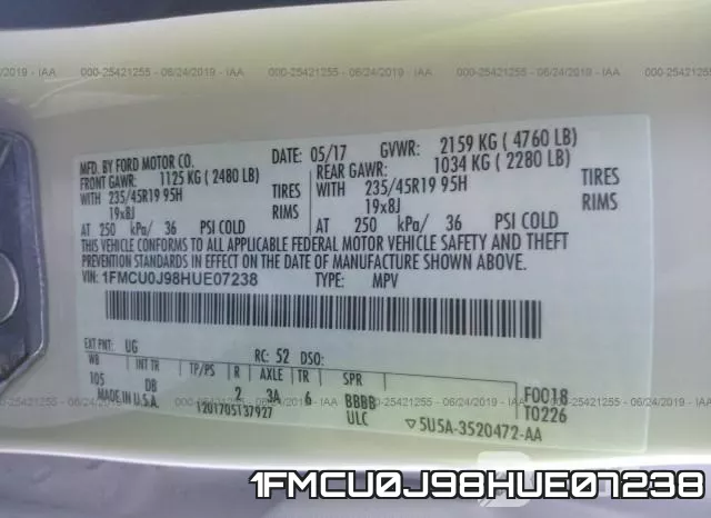1FMCU0J98HUE07238 фото 10