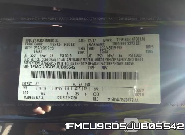 1FMCU9GD5JUB05542 фото 9