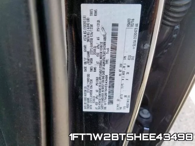 1FT7W2BT5HEE43498 фото 2