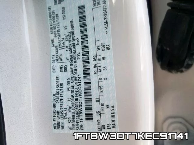 1FT8W3DT7KEC91741 фото 2