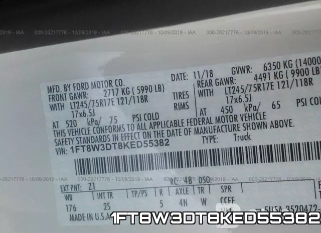 1FT8W3DT8KED55382 фото 10