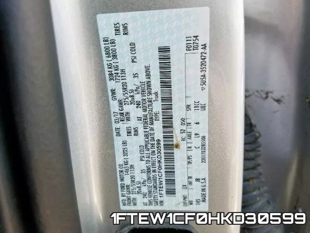 1FTEW1CF0HKD30599 фото 2