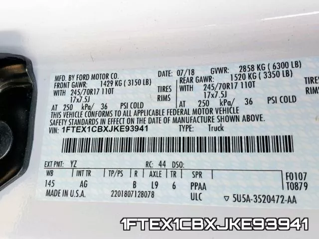 1FTEX1CBXJKE93941 фото 2