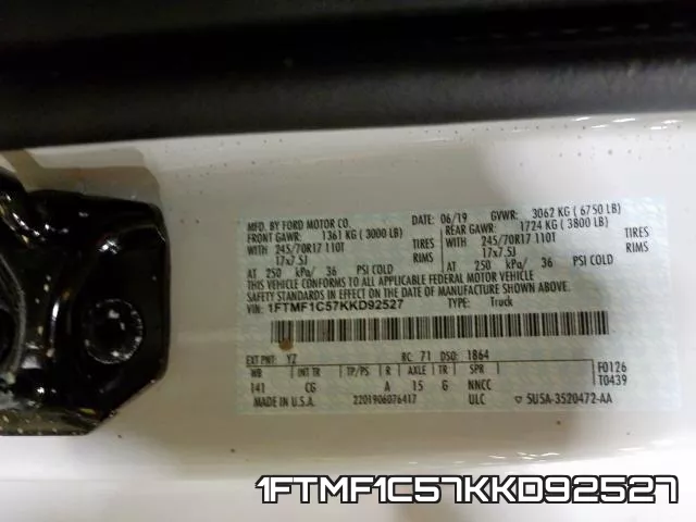 1FTMF1C57KKD92527 фото 2
