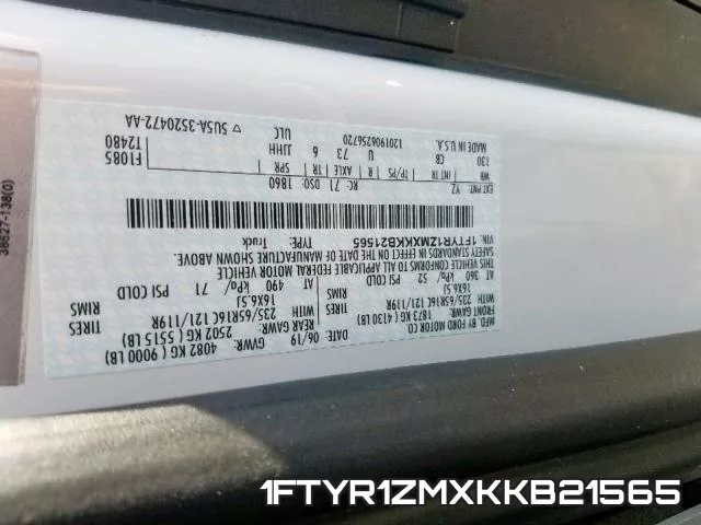 1FTYR1ZMXKKB21565 фото 2