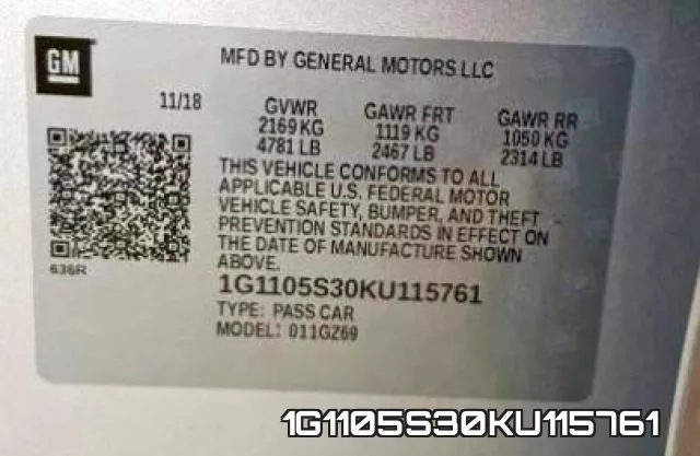 1G1105S30KU115761 фото 2