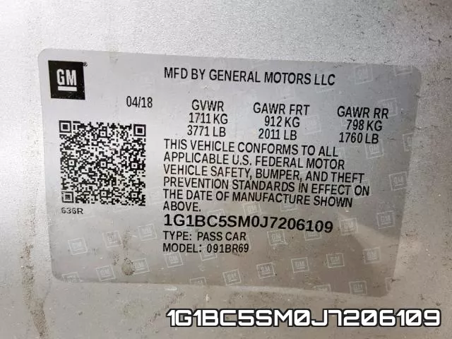 1G1BC5SM0J7206109 фото 2