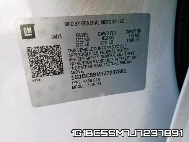 1G1BC5SM7J7237891 фото 2