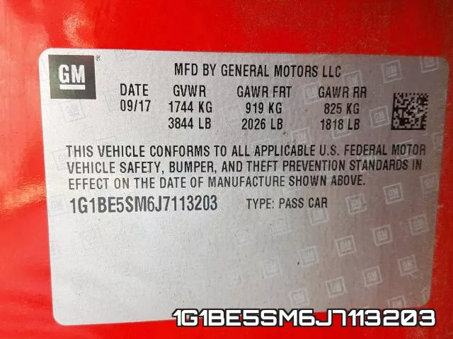 1G1BE5SM6J7113203 фото 2