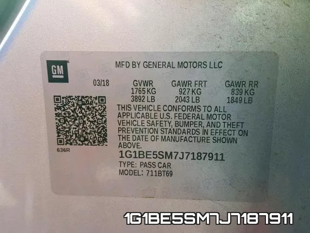 1G1BE5SM7J7187911 фото 2