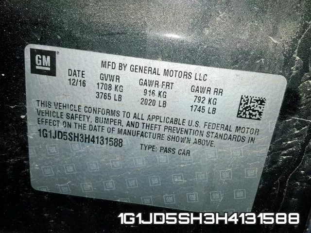 1G1JD5SH3H4131588 фото 2