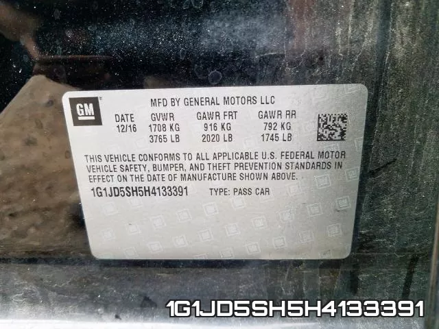 1G1JD5SH5H4133391 фото 2