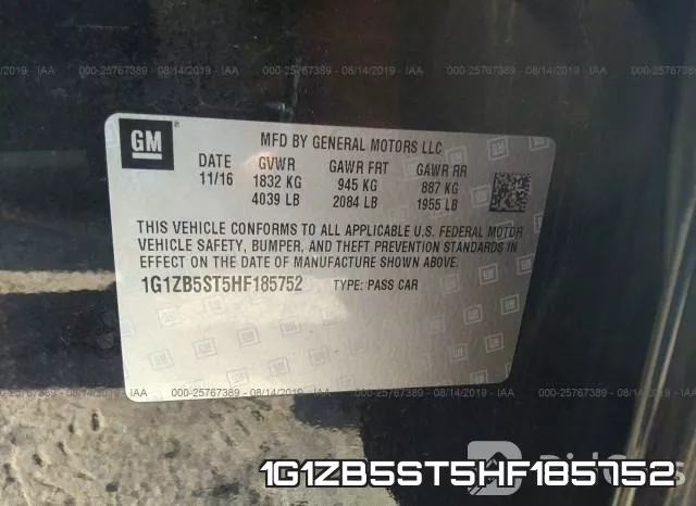 1G1ZB5ST5HF185752 фото 10